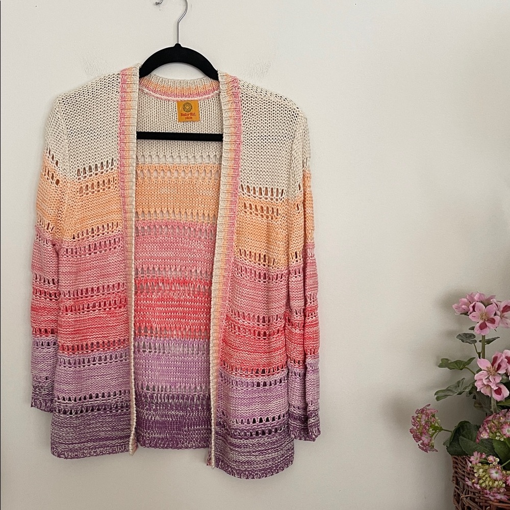 Ruby Rd. Open Multicolored Knit Cardigan - Picture 2 of 10